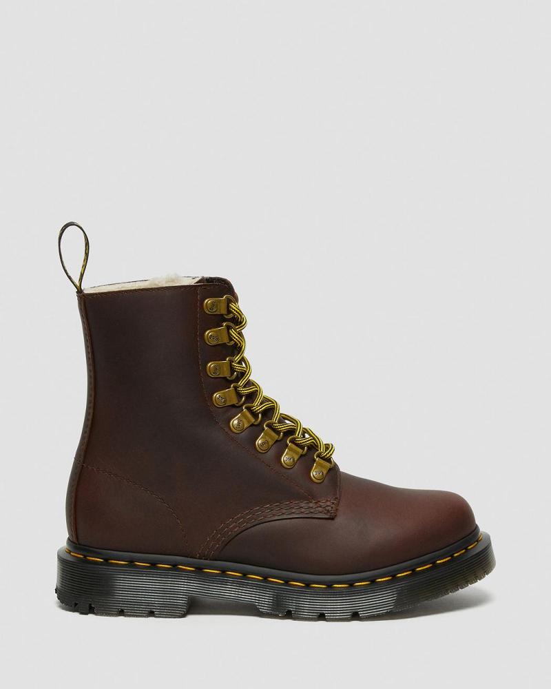 Dr Martens 1460 Pascal DM's Wintergrip Læder Snørestøvler Dame Brune | DK 184AHK